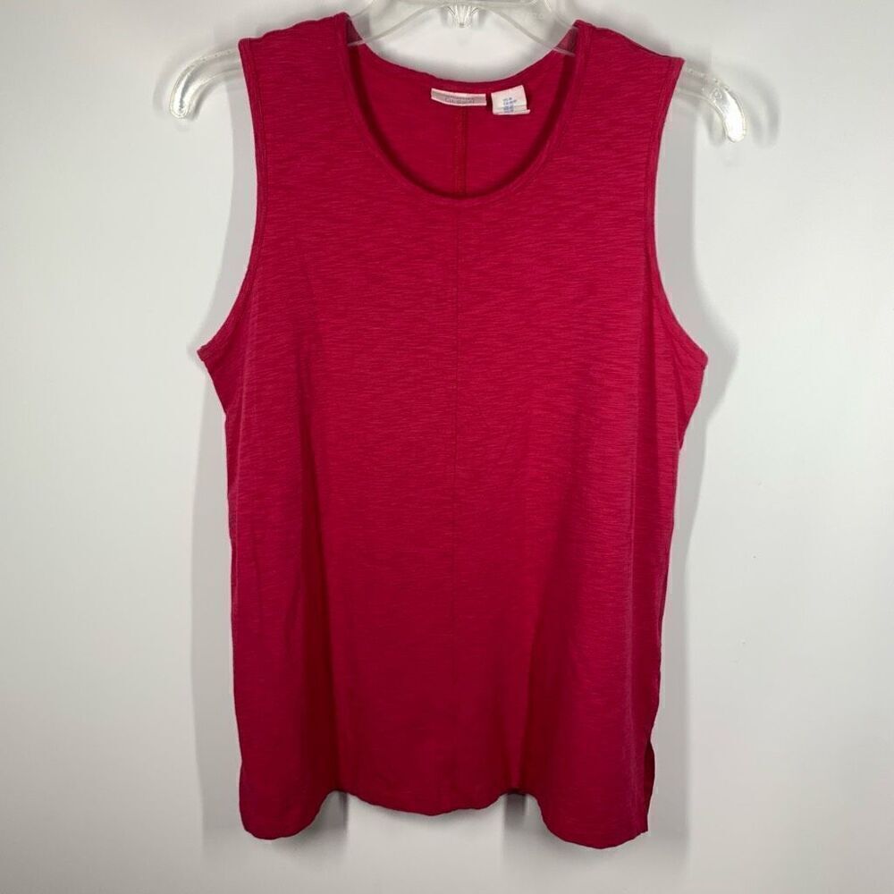 Sigrid Olsen Women's Side Vent Pullover Tank Top Red pink Size Medium